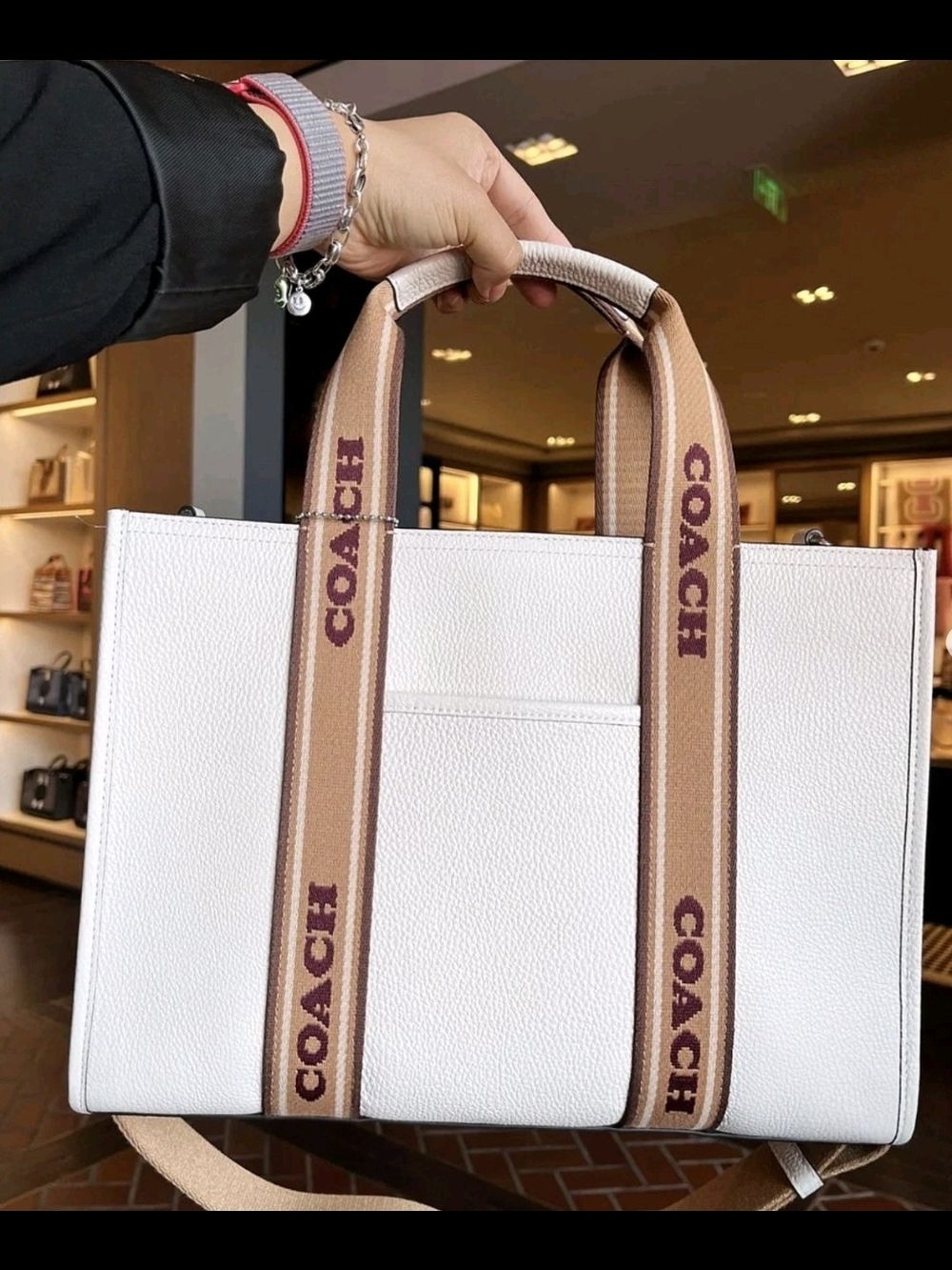 Coach Smith Tote Crossbody Bag In Leather/Gold/Chalk Multi CBM10
